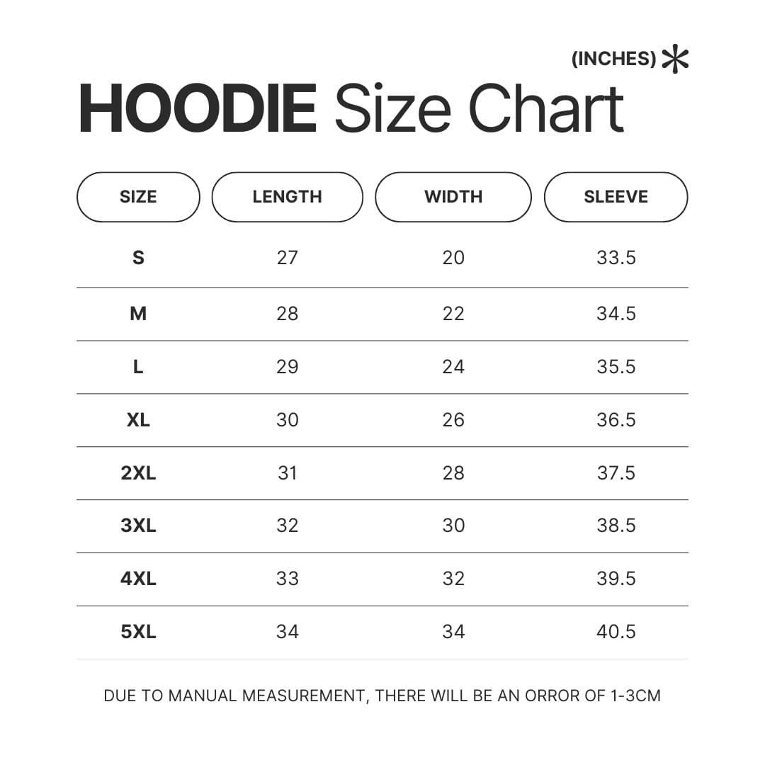 Hoodie Size Chart - Matt Rife Store