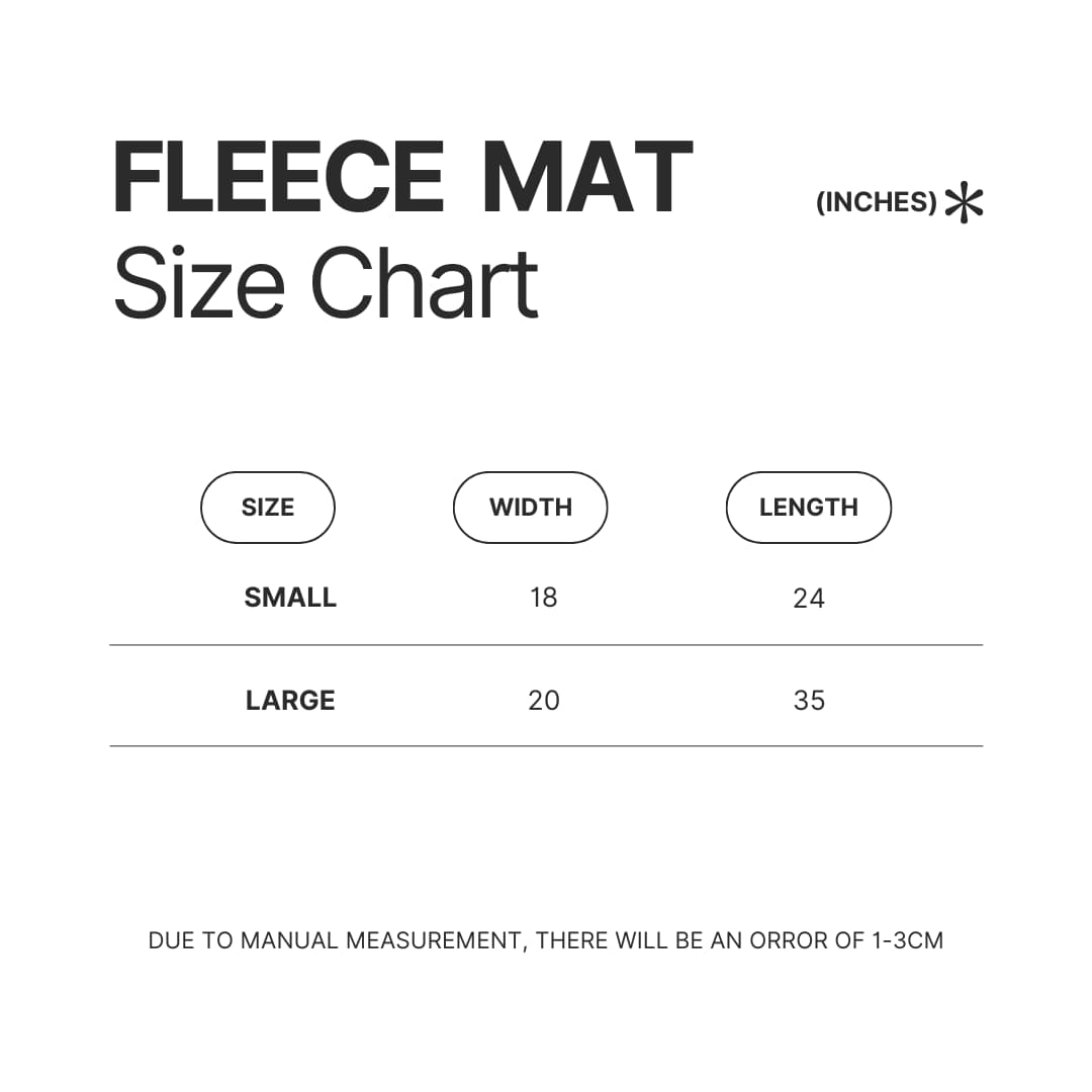 Fleece Mat Size Chart - Matt Rife Store