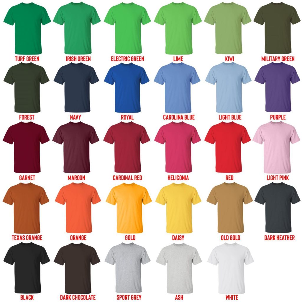 t shirt color chart - Matt Rife Store